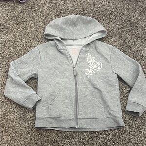 Cat & Jack Light Gray Hoodie with Butterfly Accent
